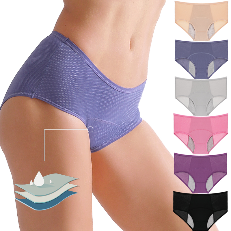 Period Panty Absorbent - Women Period Underwear High‑waist Leak‑proof Menstrual