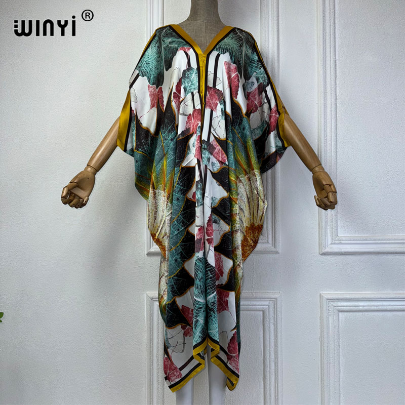 WINYI Summer african V-neck dr - Robe Silk Women 评论和价格