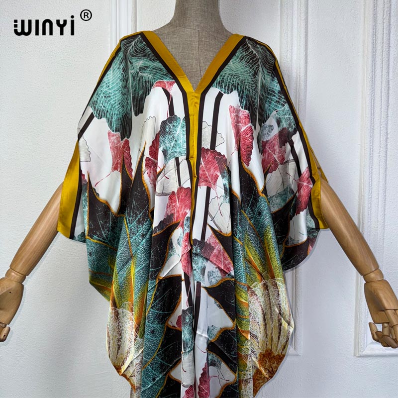 WINYI Summer african V-neck dr - Robe Silk Women 评论和价格