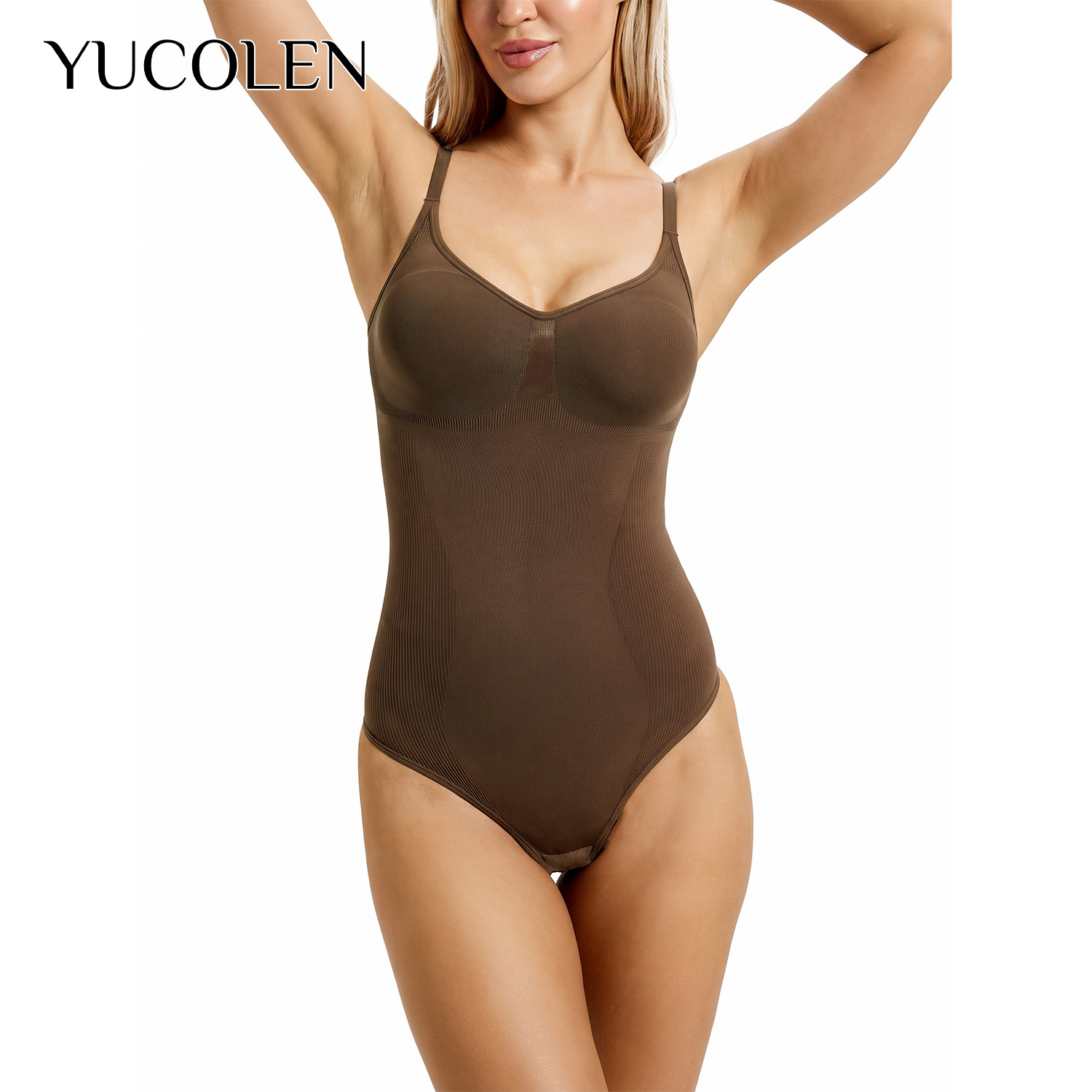 YUCOLEN Women U‑Neck Thong Bod - Shapewear Bodysuit Firm 评论和价格