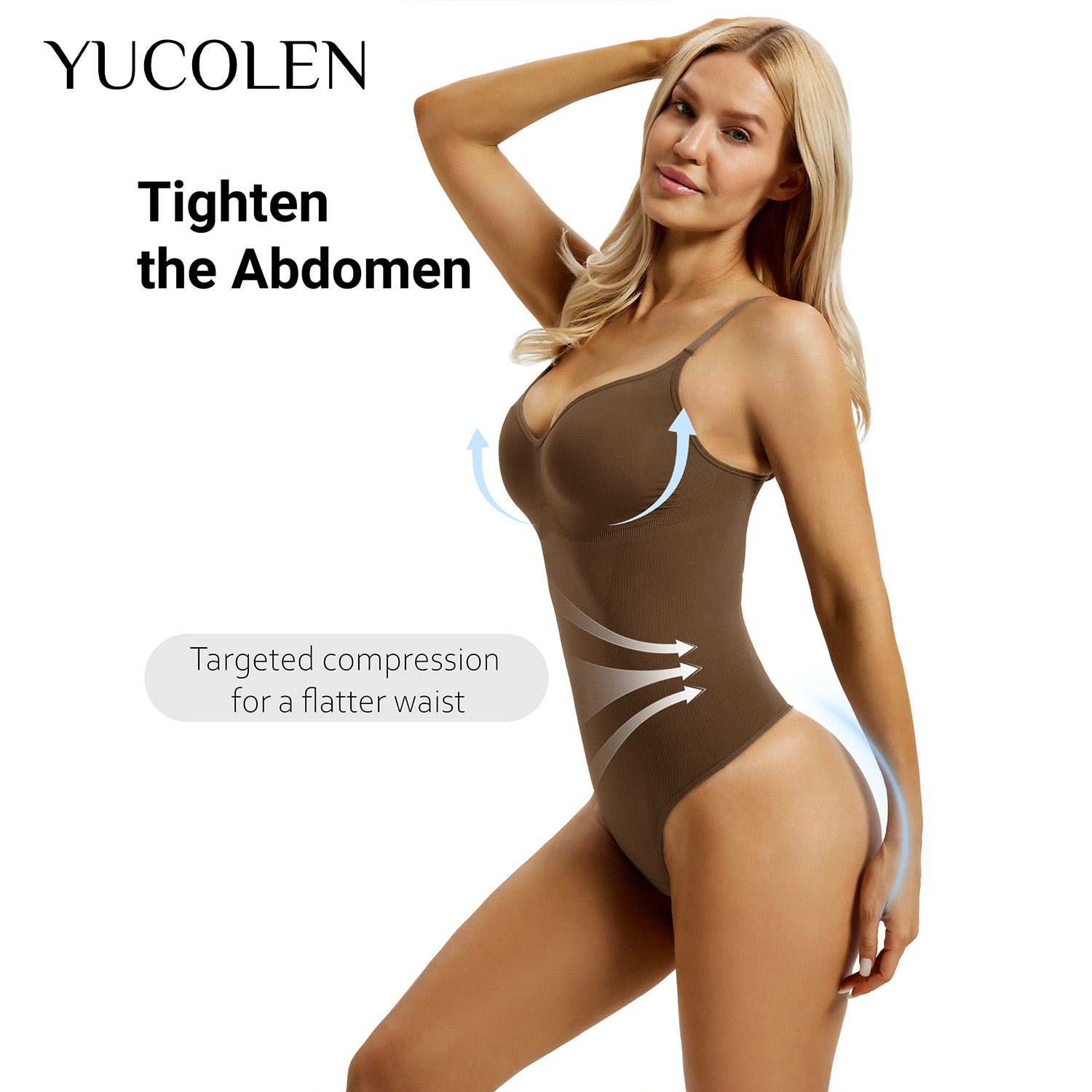 YUCOLEN Women U‑Neck Thong Bod - Shapewear Bodysuit Firm 评论和价格