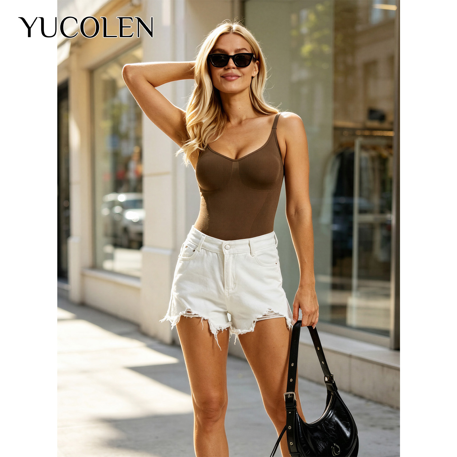 YUCOLEN Women U‑Neck Thong Bod - Shapewear Bodysuit Firm 评论和价格