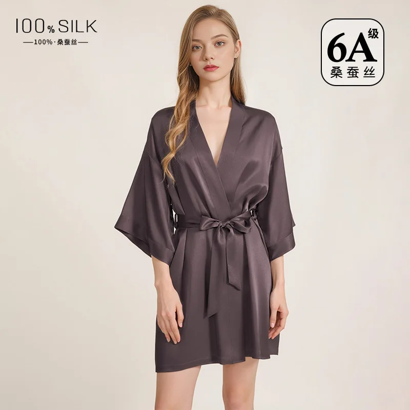 Women Pure Mulberry Silk Bathr - Robe Silk Women 评论和价格