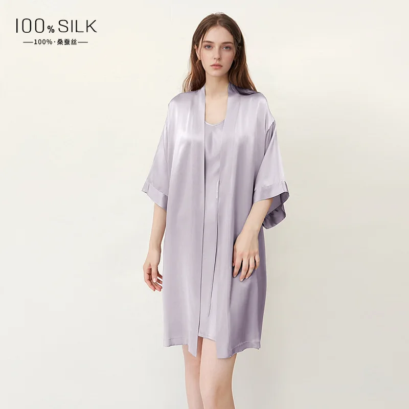 Women Pure Mulberry Silk Bathr - Robe Silk Women 评论和价格