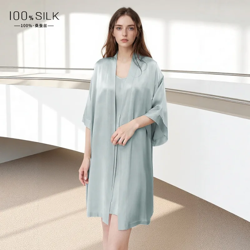 Women Pure Mulberry Silk Bathr - Robe Silk Women 评论和价格