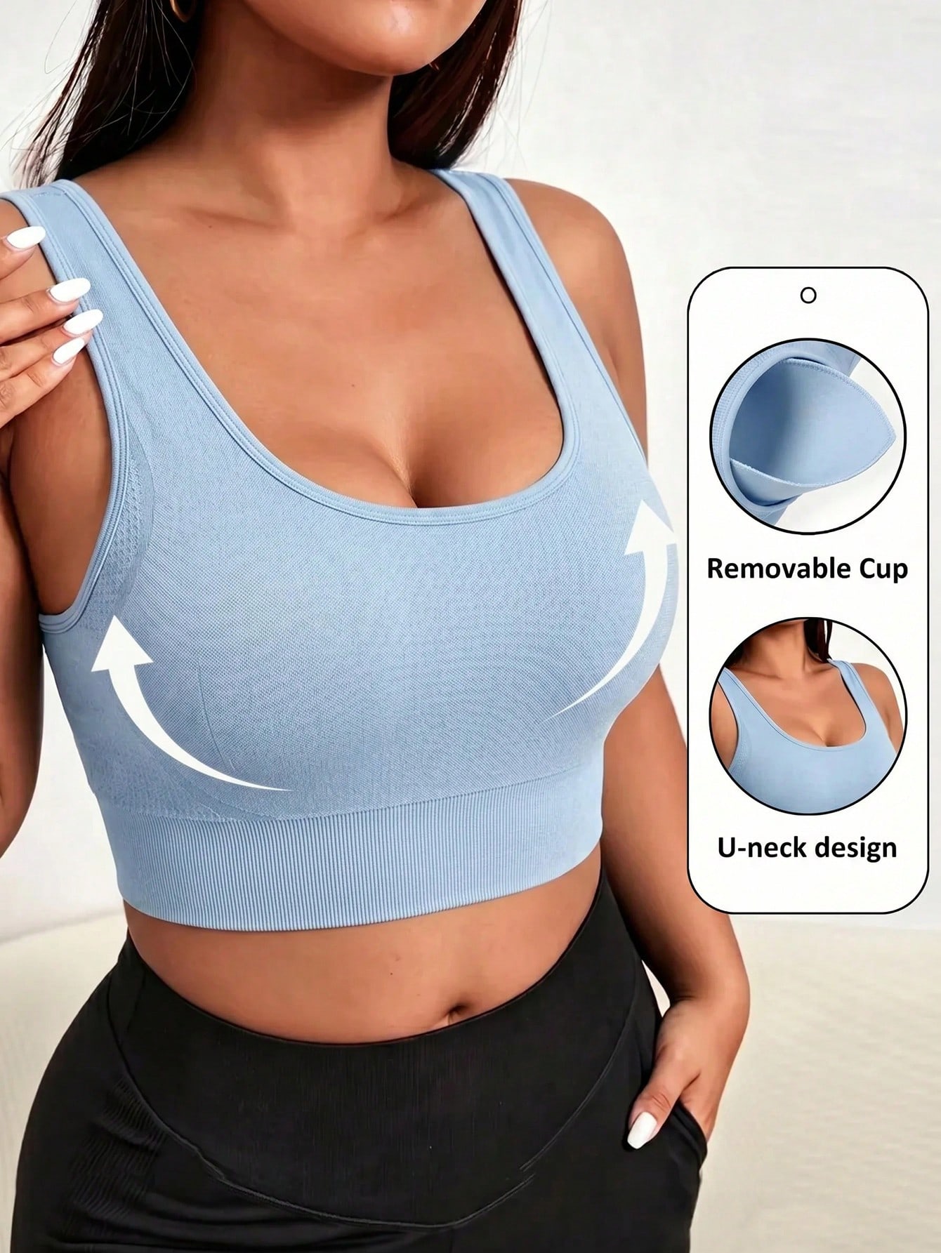 Plus Size Seamless Sports Bra  - Push Up Bra Padded 评论和价格