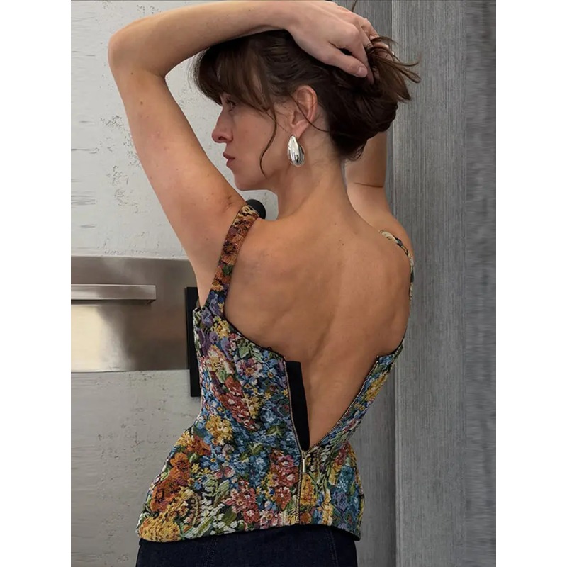 Floral Printed Waist Cinched W - Corset Waist Cinch 评论和价格